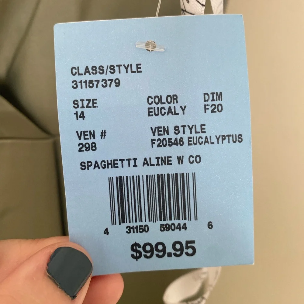 David's Bridal Green Ruched Maxi Gown - Picture 8 of 10